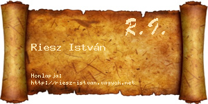 Riesz István névjegykártya